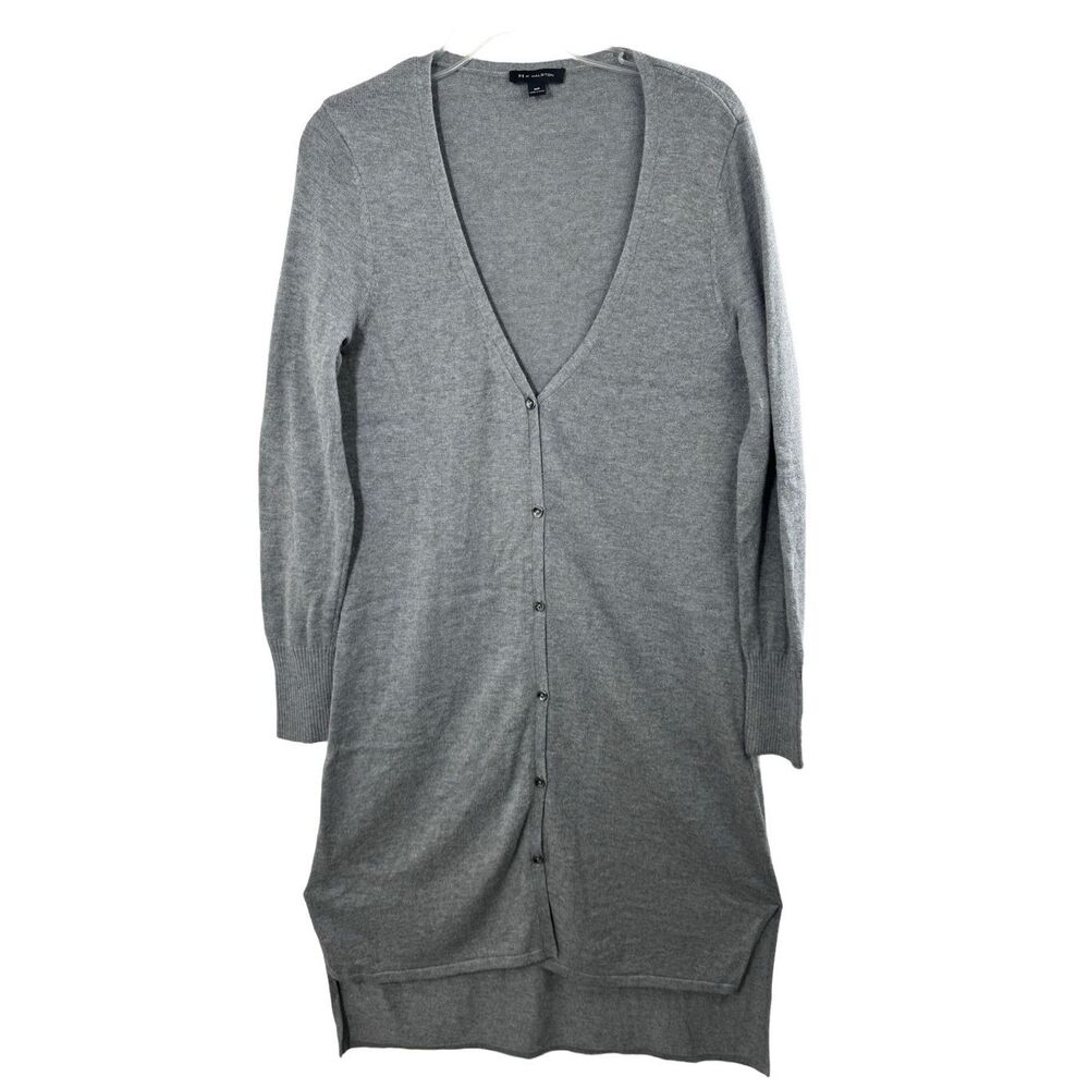 H By Halston Fray Long Sleeve Cardigan Sweater Size MP Knit Button Front V-neck